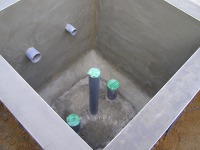 沈殿槽　配管　構造　錦鯉　池