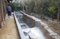 錦鯉 造園,庭池 錦鯉,造園 池,錦鯉池 石組み