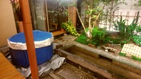 庭池　防水工事,庭池　FRP防水,池　水漏れ修理