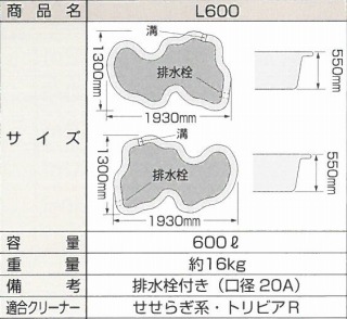 みかげ調プラ池　L600