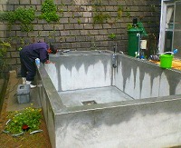 錦鯉 造園,庭池 錦鯉,造園 池,錦鯉池 作り,スーパーマリン 濾過,池用塗料