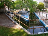 池清掃 業者,池 高圧水洗い,