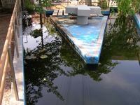 池清掃 業者,池 高圧水洗い,