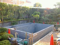 コンクリート水槽 錦鯉,錦鯉池 業者,錦鯉池 施工