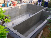 コンクリート水槽 錦鯉,錦鯉池 業者,錦鯉池 施工