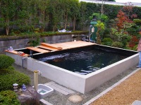 錦鯉 コンクリート池,錦鯉池 施工