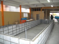 コンクリート池 錦鯉,池作り ブロック