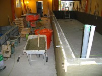 コンクリート池 錦鯉,池作り モルタル