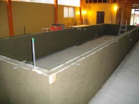 コンクリート池 錦鯉,池作り 左官