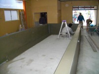 コンクリート池 錦鯉,池作り 左官