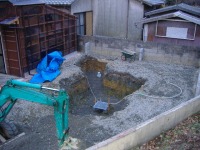 錦鯉 和風池,集水ピット 施工