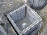 錦鯉池 沈殿槽,庭池 施工