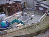 錦鯉 和風池,庭池 施工