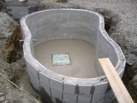 錦鯉 和風池,庭池 施工