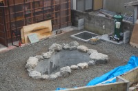 錦鯉 和風池,庭池 石組み