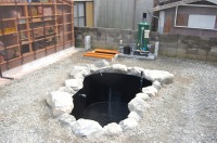 錦鯉 和風池,庭池 施工