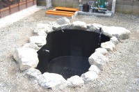 錦鯉 和風池,庭池 施工