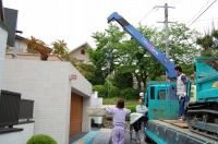 庭池 リフォーム,庭池 石組み,白石御影