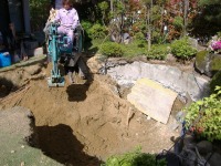 池 リフォーム,錦鯉池 改修,庭池 施工