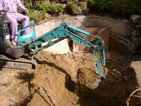 池 リフォーム,錦鯉池 改修,庭池 施工