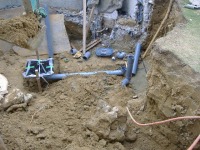 庭池 改修,錦鯉池 低水配管