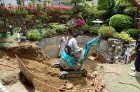 池 リフォーム,錦鯉池 改修,庭池 施工