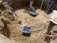 庭池 改修,錦鯉池 低水配管