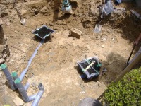 庭池 改修,錦鯉池 低水配管