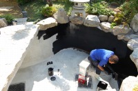 庭池 リフォーム,池用塗料 塗り