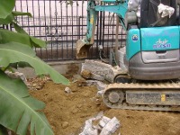 コンクリート池 錦鯉,池作り 取り壊し