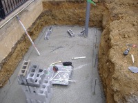 コンクリート池 錦鯉,池作り ブロック積み