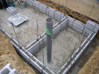 コンクリート池 錦鯉,池作り ブロック積み