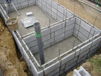 コンクリート池 錦鯉,池作り ブロック積み