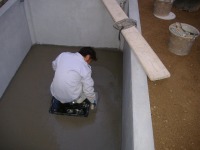 コンクリート池 錦鯉,池作り 左官