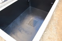 錦鯉 洋風池,洋風池 施工,錦鯉池 集水ピット