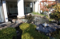 庭池 防水工事,庭池 FRP防水,池 水漏れ