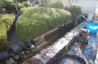 庭池 防水工事,庭池 FRP防水,池 水漏れ