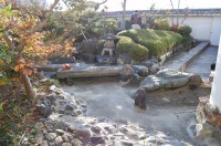 庭池 防水工事,庭池 FRP防水,池 水漏れ