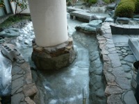 庭池　防水工事,庭池　FRP防水,池　水漏れ