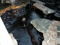 庭池 防水工事,庭池 FRP防水,池 水漏れ