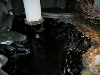 庭池 防水工事,庭池 FRP防水,池 水漏れ