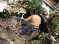 池 リフォーム,錦鯉池 改修,庭池 施工