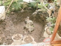 池 リフォーム,錦鯉池 改修,庭池 施工