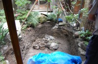 池 リフォーム,錦鯉池 改修,庭池 施工