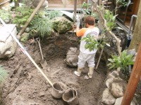 池 リフォーム,錦鯉池 改修,庭池 施工