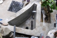 池 リフォーム,錦鯉池 改修,庭池 左官