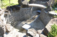 池 リフォーム,錦鯉池 改修,庭池 集水ピット