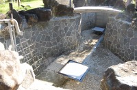 池 リフォーム,錦鯉池 改修,庭池 集水ピット