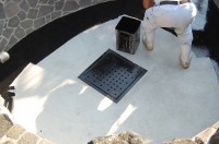 池 リフォーム,錦鯉池 改修,庭池 池用塗料