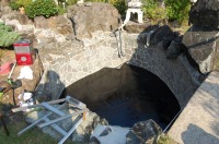 池 リフォーム,錦鯉池 改修,庭池 池用塗料